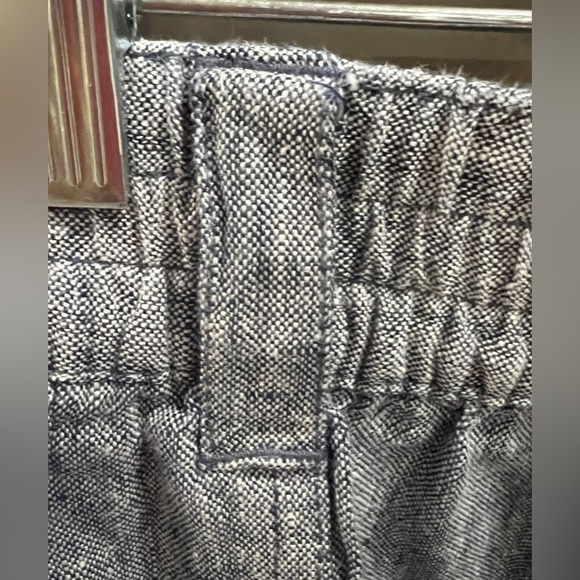 Lands' End size 6P Blue Linen Mid rise capri straight pants - Picture 4 of 11